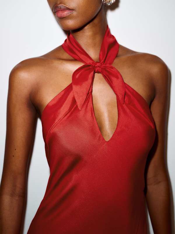 Meli Silk Twill Dress - Lipstick