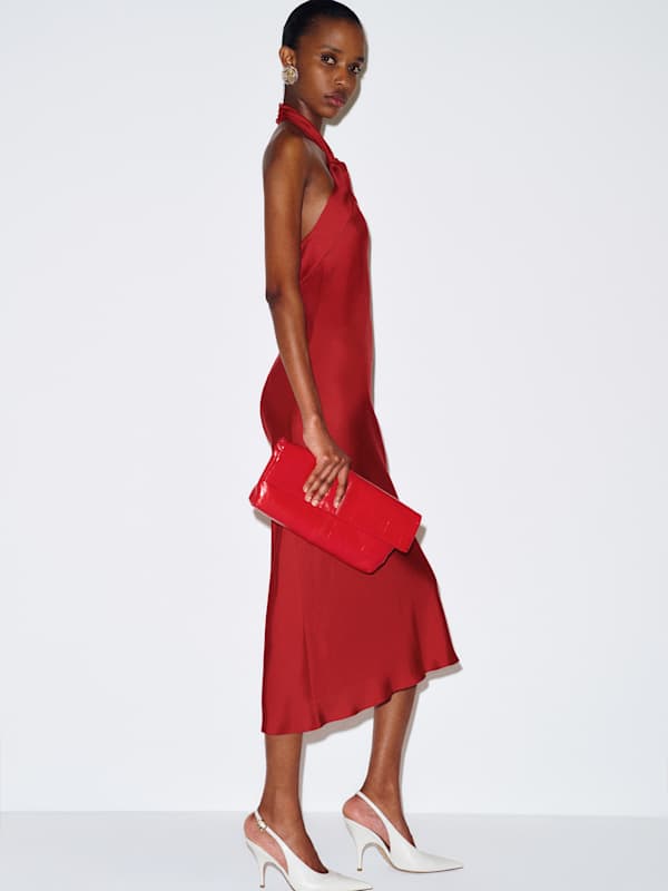 Meli Silk Twill Dress - Lipstick