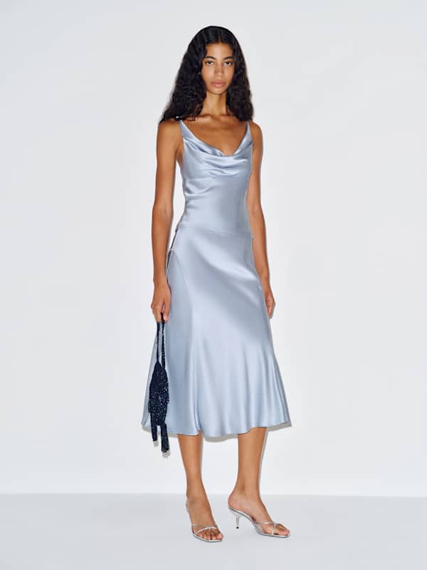 Olivine Silk Two Piece - Cloud Blue