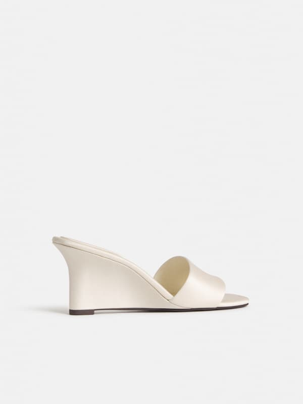 Gabriella Wedge - Fior Di Latte Satin