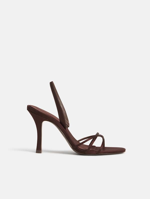 Nash Heeled Sandal - Cafe Satin