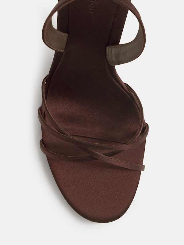 Nash Heeled Sandal - Cafe Satin