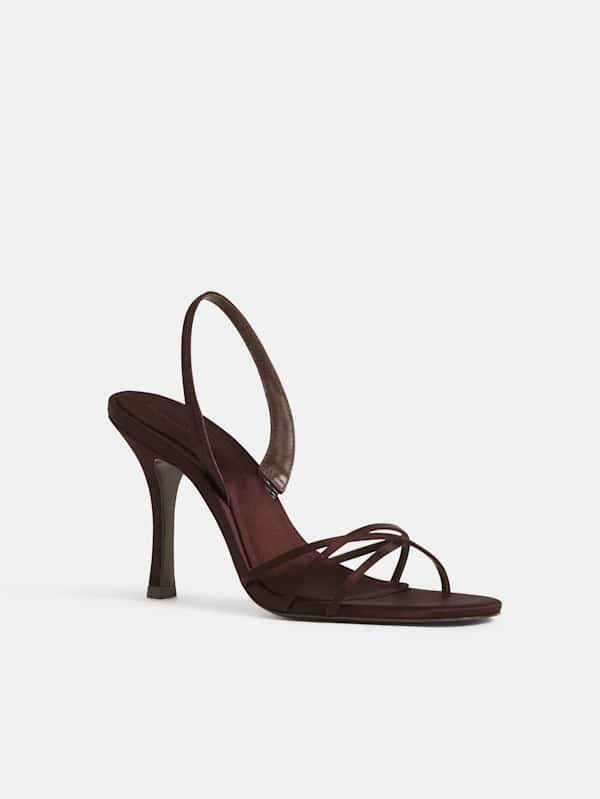 Nash Heeled Sandal - Cafe Satin