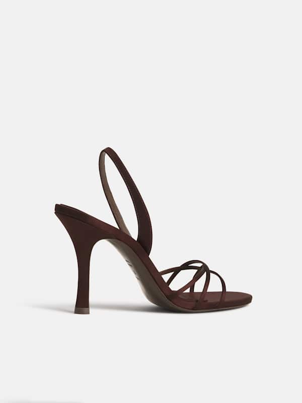 Nash Heeled Sandal - Cafe Satin