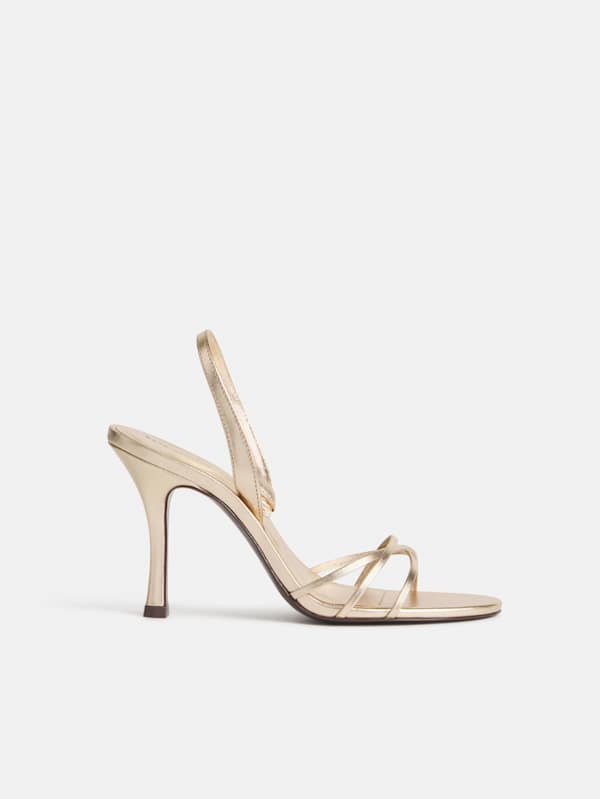 Nash Heeled Sandal - Gold Leather