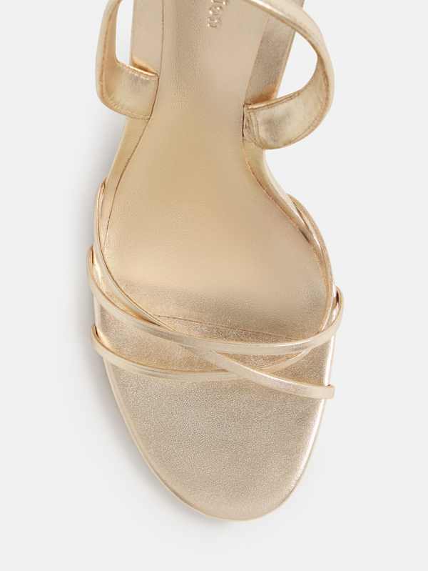 Nash Heeled Sandal - Gold Leather