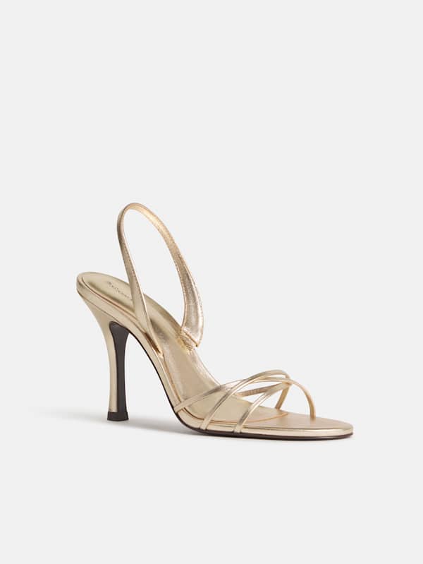 Nash Heeled Sandal - Gold Leather
