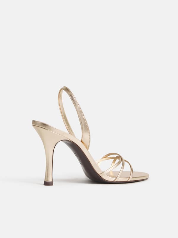 Nash Heeled Sandal - Gold Leather