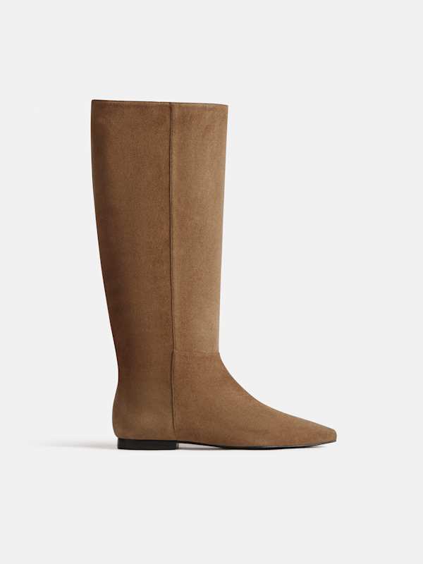 Remy Flat Knee Boot - Farro Suede
