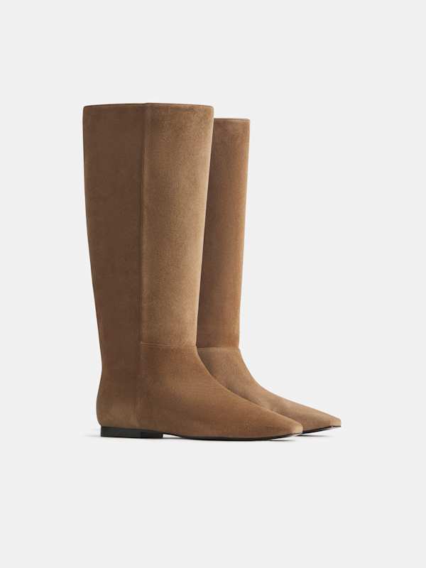 Remy Flat Knee Boot - Farro Suede