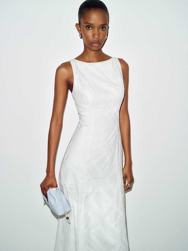 Petites Lilith Dress - White Handkerchief Embroidery