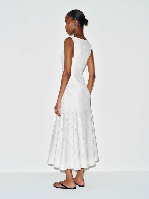 Petites Lilith Dress - White Handkerchief Embroidery