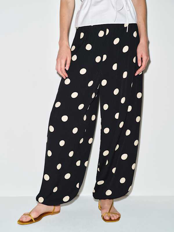 Pantalon en cr&ecirc;pe Aven - Lune &agrave; pois