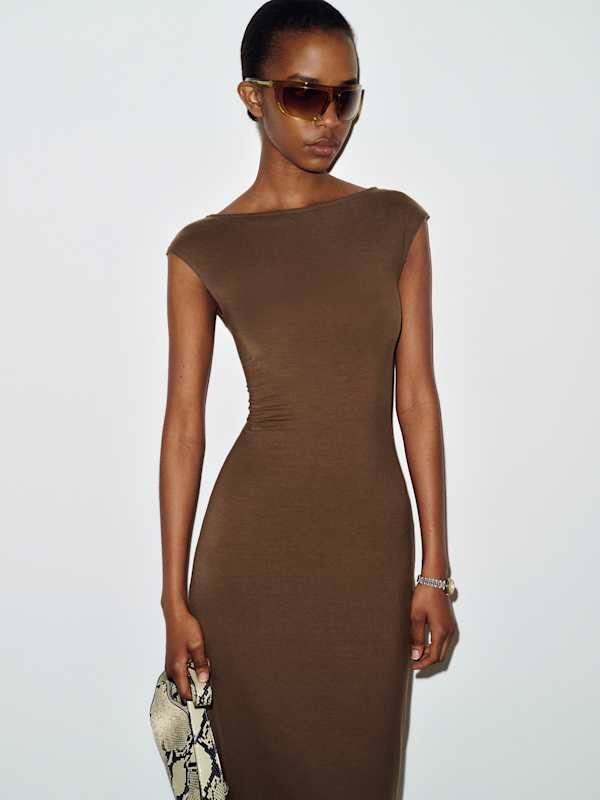 Caroline Knit Dress - Pinecone