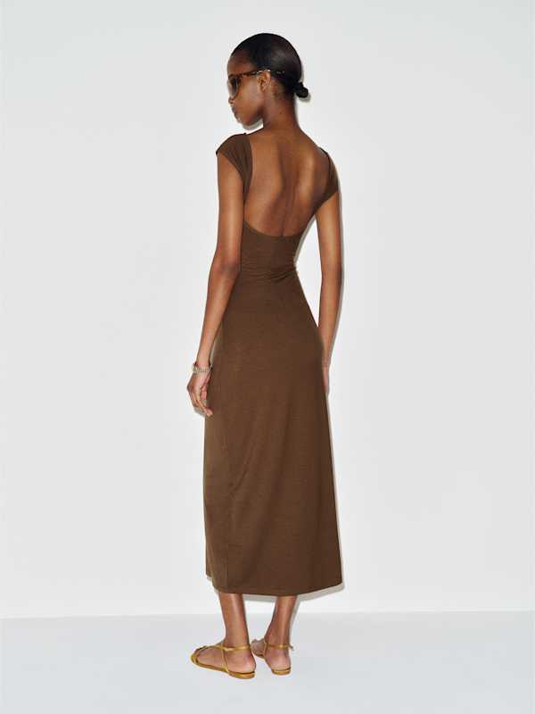 Caroline Knit Dress - Pinecone