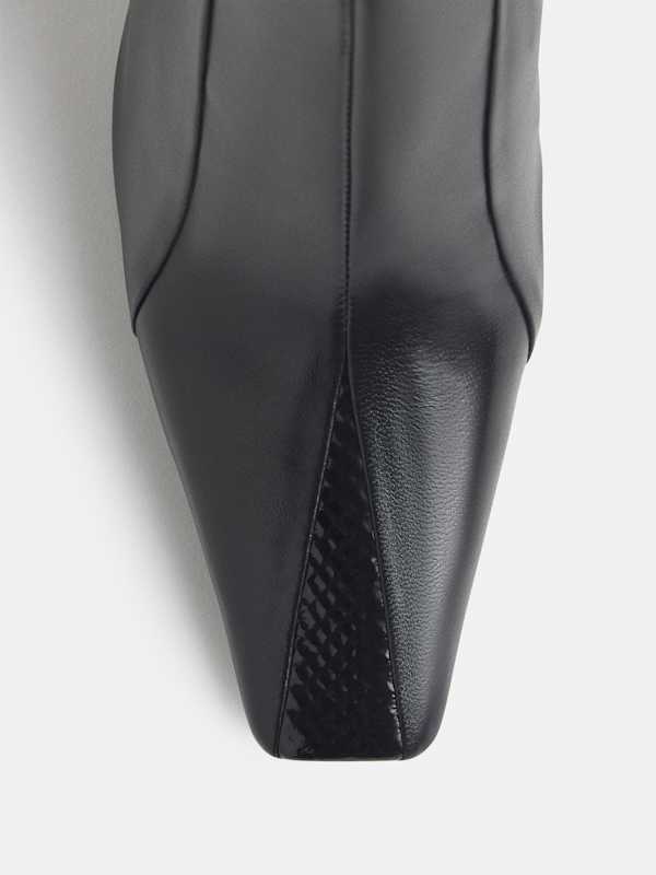 Jeanne Ankle Boot - Black Leather Snake
