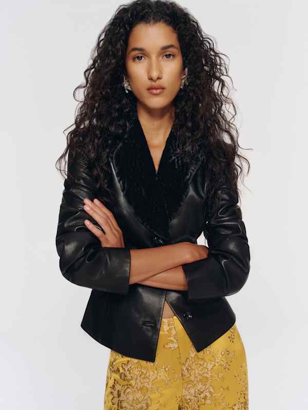 Veda Nicola Jacket - Black Leather