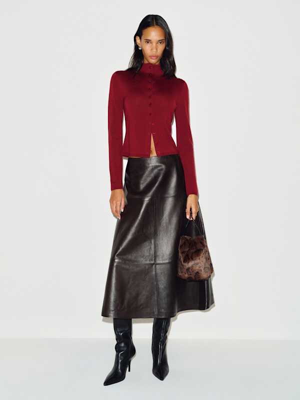 Veda Coco Skirt - Mole Leather
