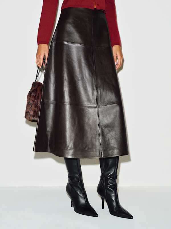 Veda Coco Skirt - Mole Leather