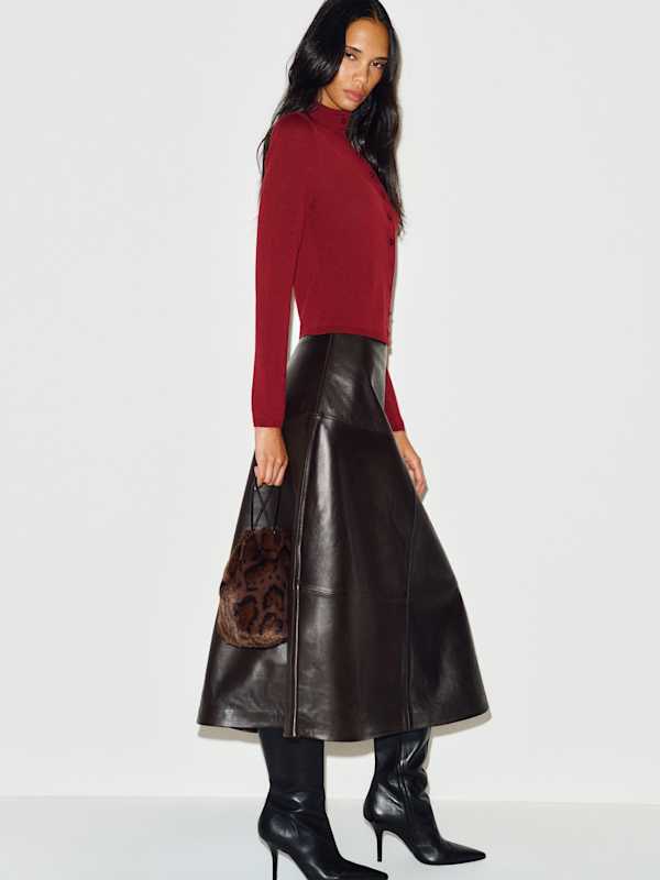 Veda Coco Skirt - Mole Leather