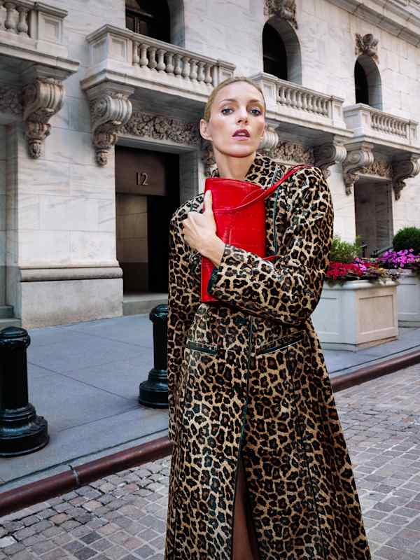Trench-coat Veda Ariana - Cuir fa&ccedil;on poulain l&eacute;opard