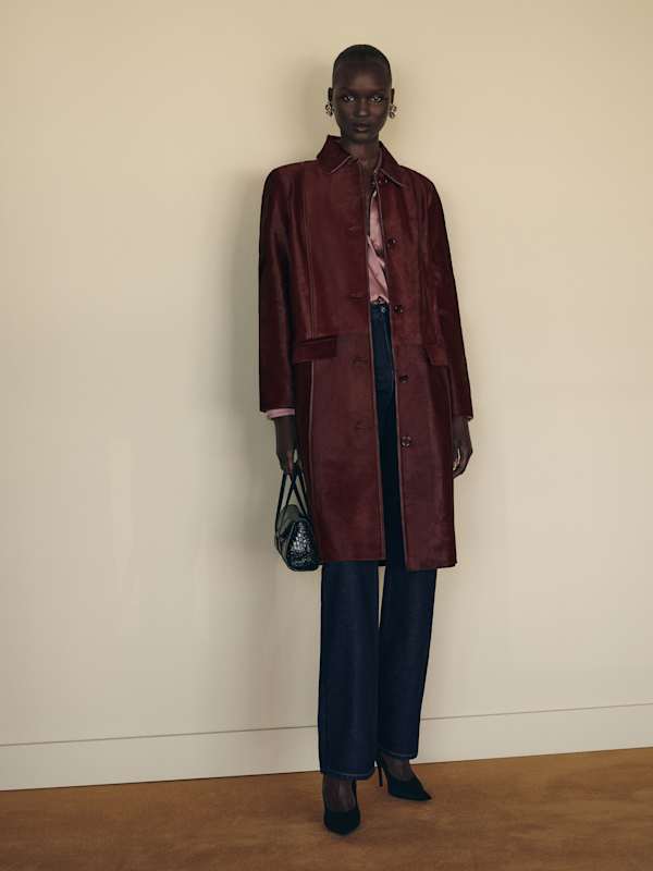 Veda Ariana Trench - Merlot Calfhair