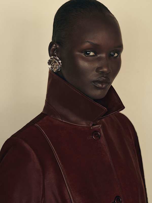 Veda Ariana Trench - Merlot Calfhair