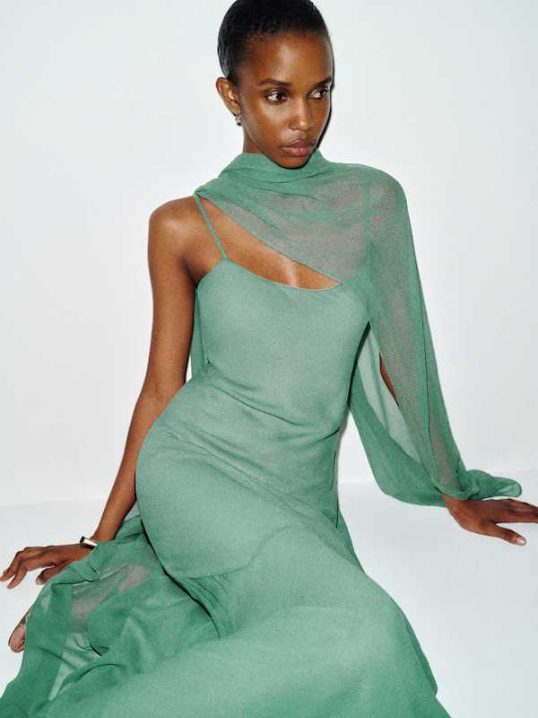 Rida Silk Dress - Sage Green