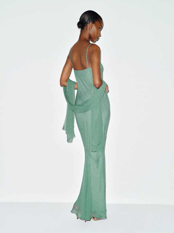 Rida Silk Dress - Sage Green