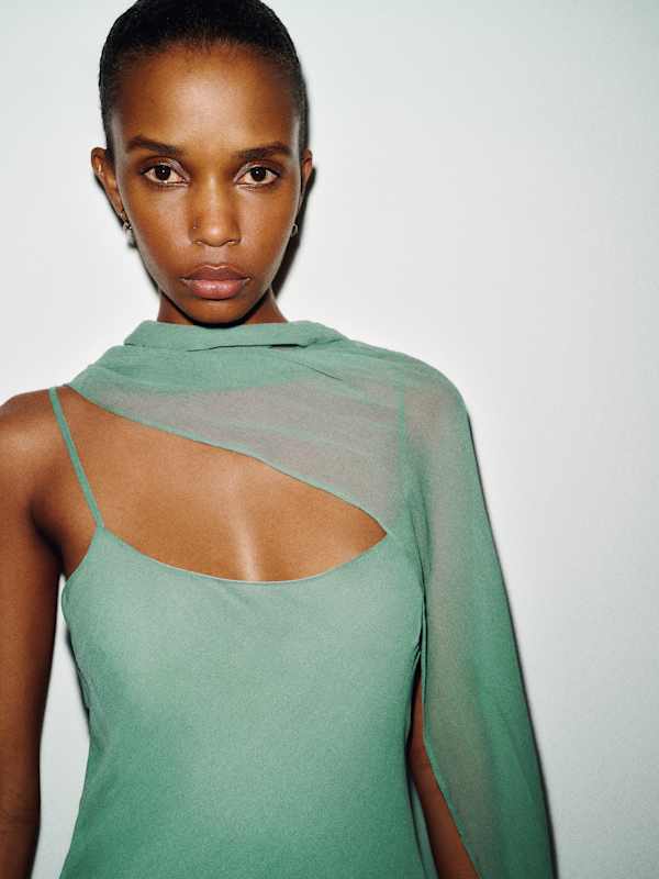 Rida Silk Dress - Sage Green