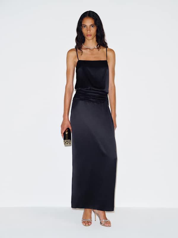Ofelia Silk Dress - Black