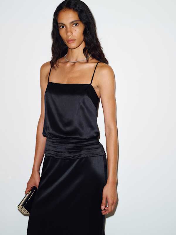 Ofelia Silk Dress - Black