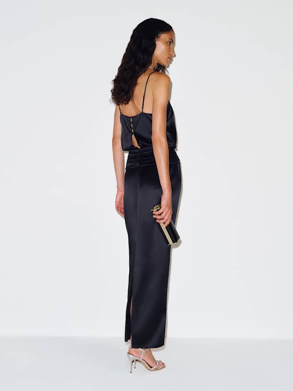 Ofelia Silk Dress - Black