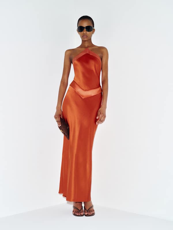 Ofelia Silk Dress - Glazed Carrot