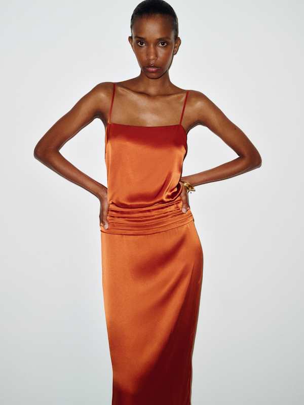 Ofelia Silk Dress - Glazed Carrot