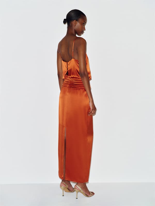 Ofelia Silk Dress - Glazed Carrot