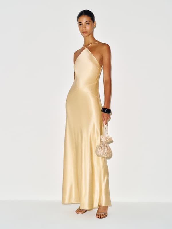Emilee Silk Dress - Parmesan