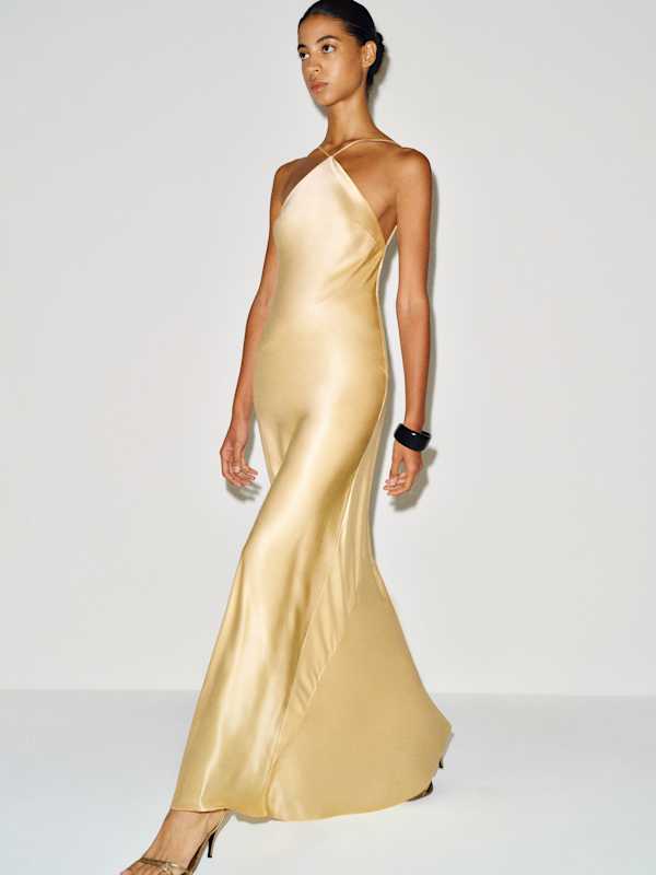 Emilee Silk Dress - Parmesan