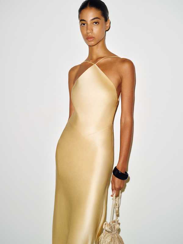 Emilee Silk Dress - Parmesan