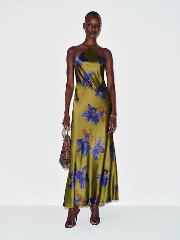 Emilee Silk Dress - Vanda Orchid