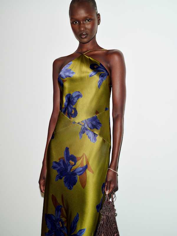 Emilee Silk Dress - Vanda Orchid