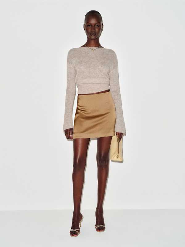 Alexa Satin Skirt - Chanterelle