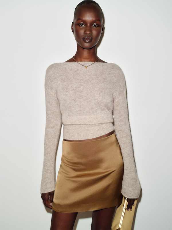 Alexa Satin Skirt - Chanterelle