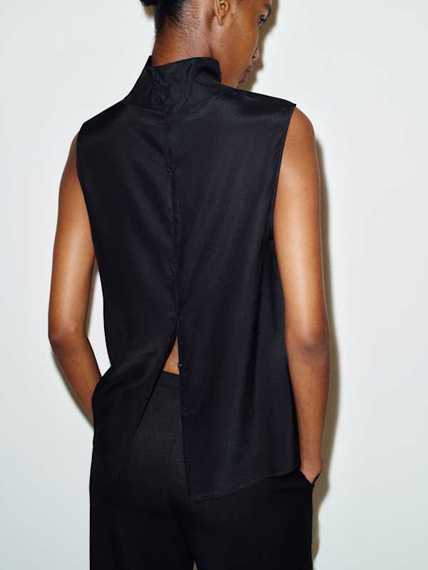 Bobbi Silk Top - Black
