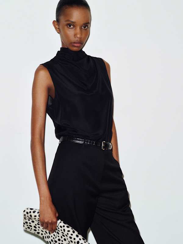 Bobbi Silk Top - Black