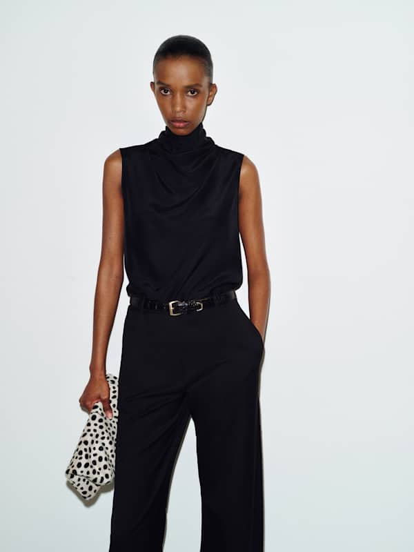 Bobbi Silk Top - Black