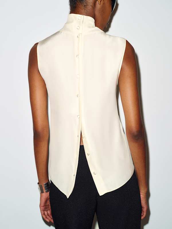 Bobbi Silk Top - Fior Di Latte