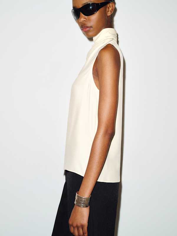 Bobbi Silk Top - Fior Di Latte