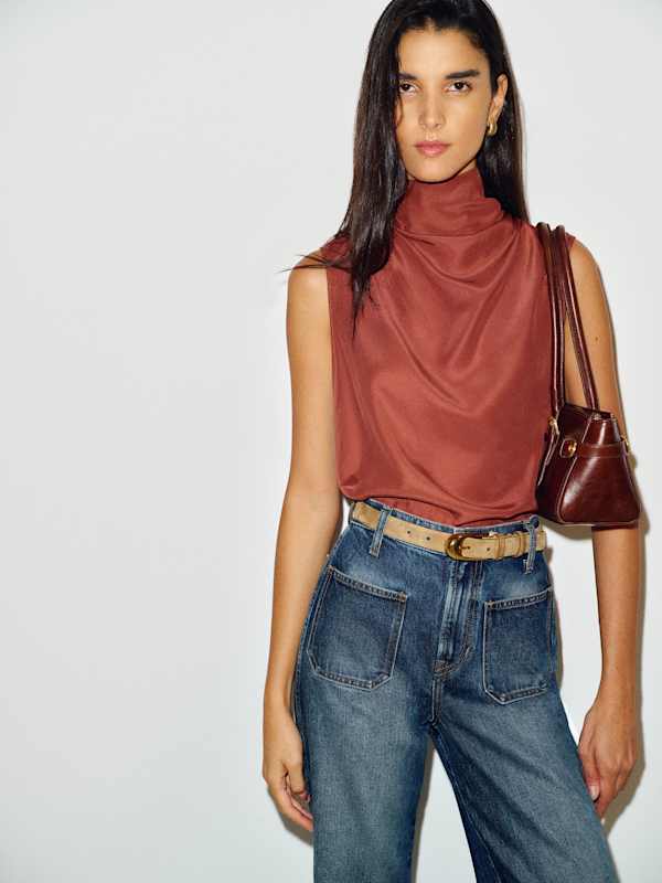 Bobbi Silk Top - Rosewood
