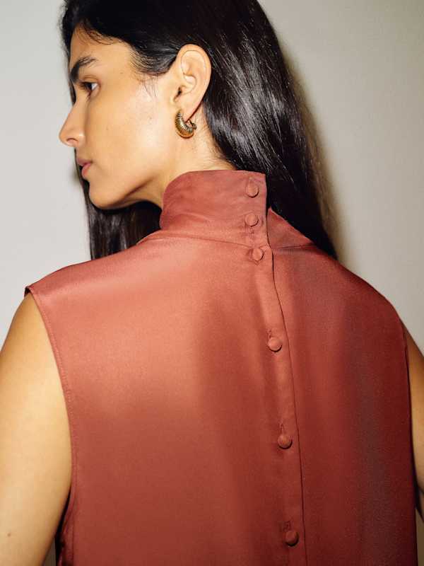 Bobbi Silk Top - Rosewood